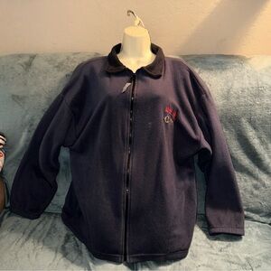 USA XL dark grey and black zippered Fleece Jacket with Embroidery & pockets